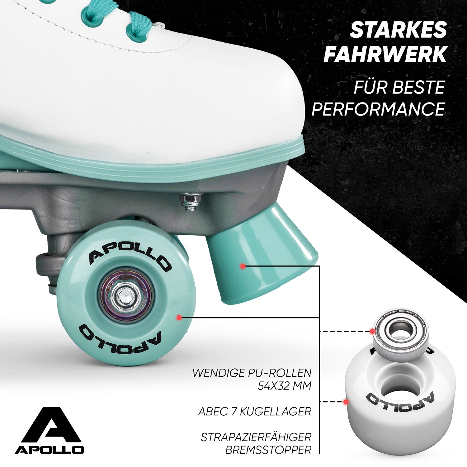 Apollo - Disco Roller, Classic Roller Rollschuhe für Kinder und Erwachsene - Disco Time -