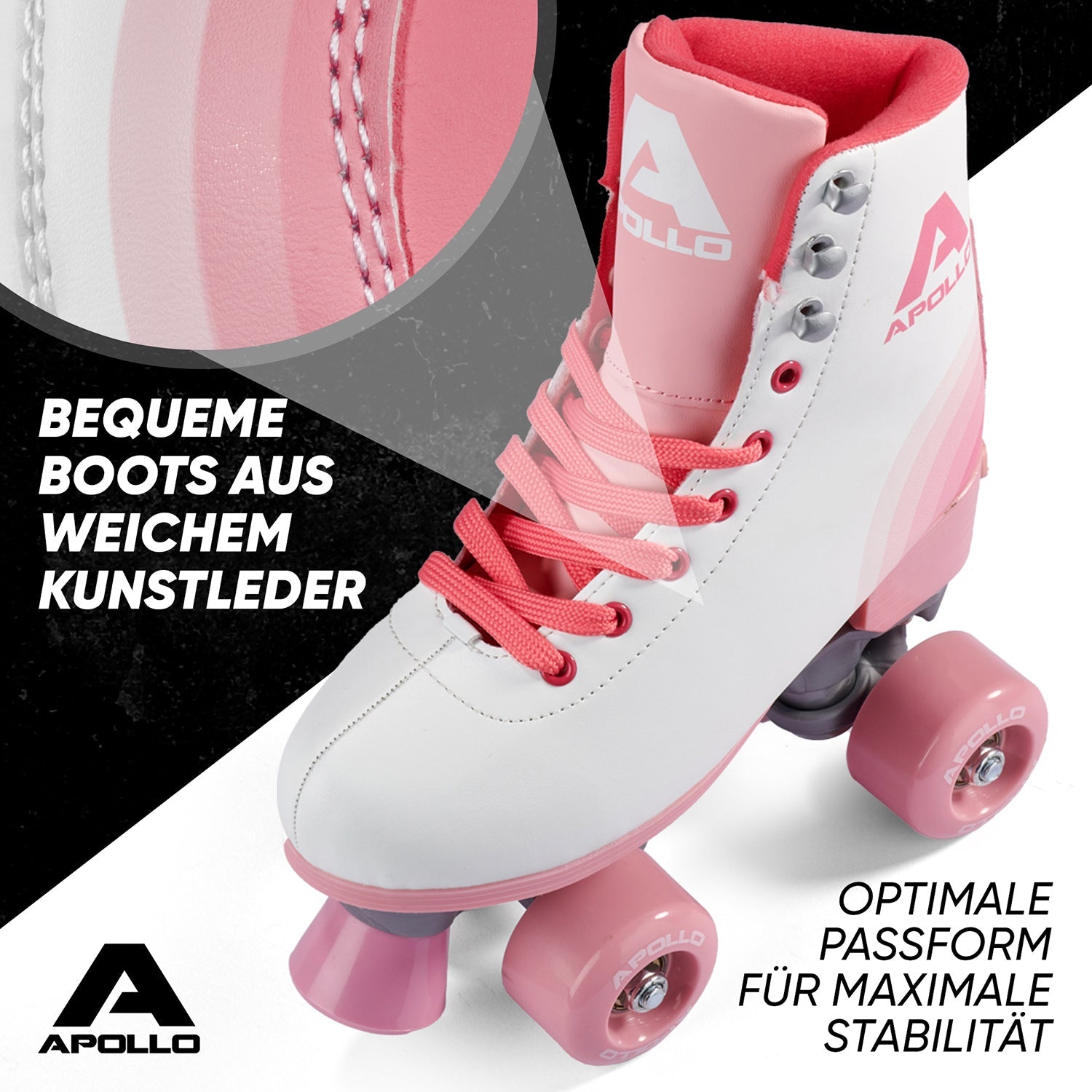 Apollo - Disco Roller, Classic Roller Rollschuhe für Kinder und Erwachsene - Blossom -