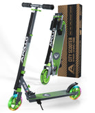 Apollo - 145mm City Scooter mit Federung "Skyracer" klappbar und höhenverstellbar - Grün Grau