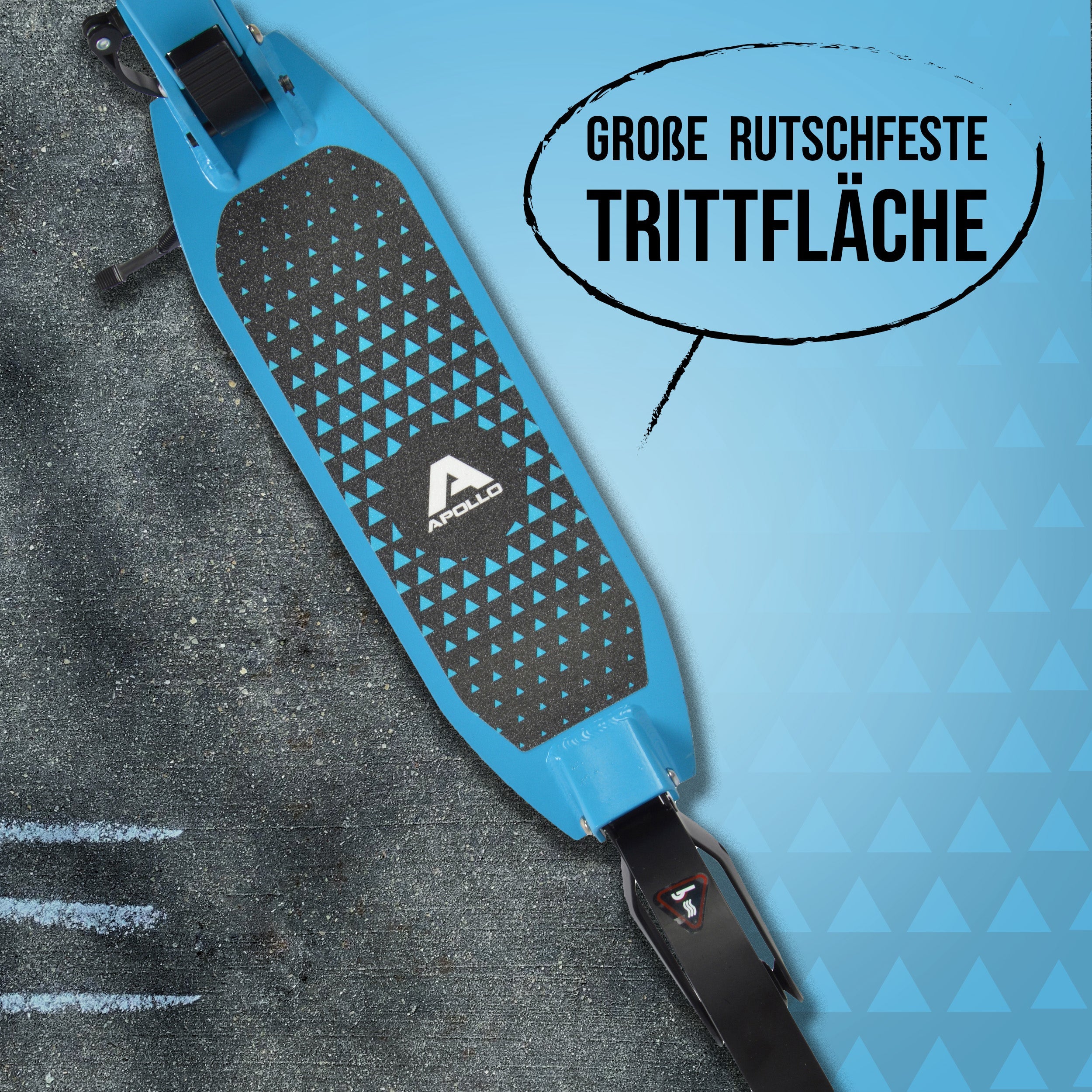 Apollo - Luxus Cityroller mit Doppelfederung "Spectre" City-Roller klapp- und verstellbar - Blau