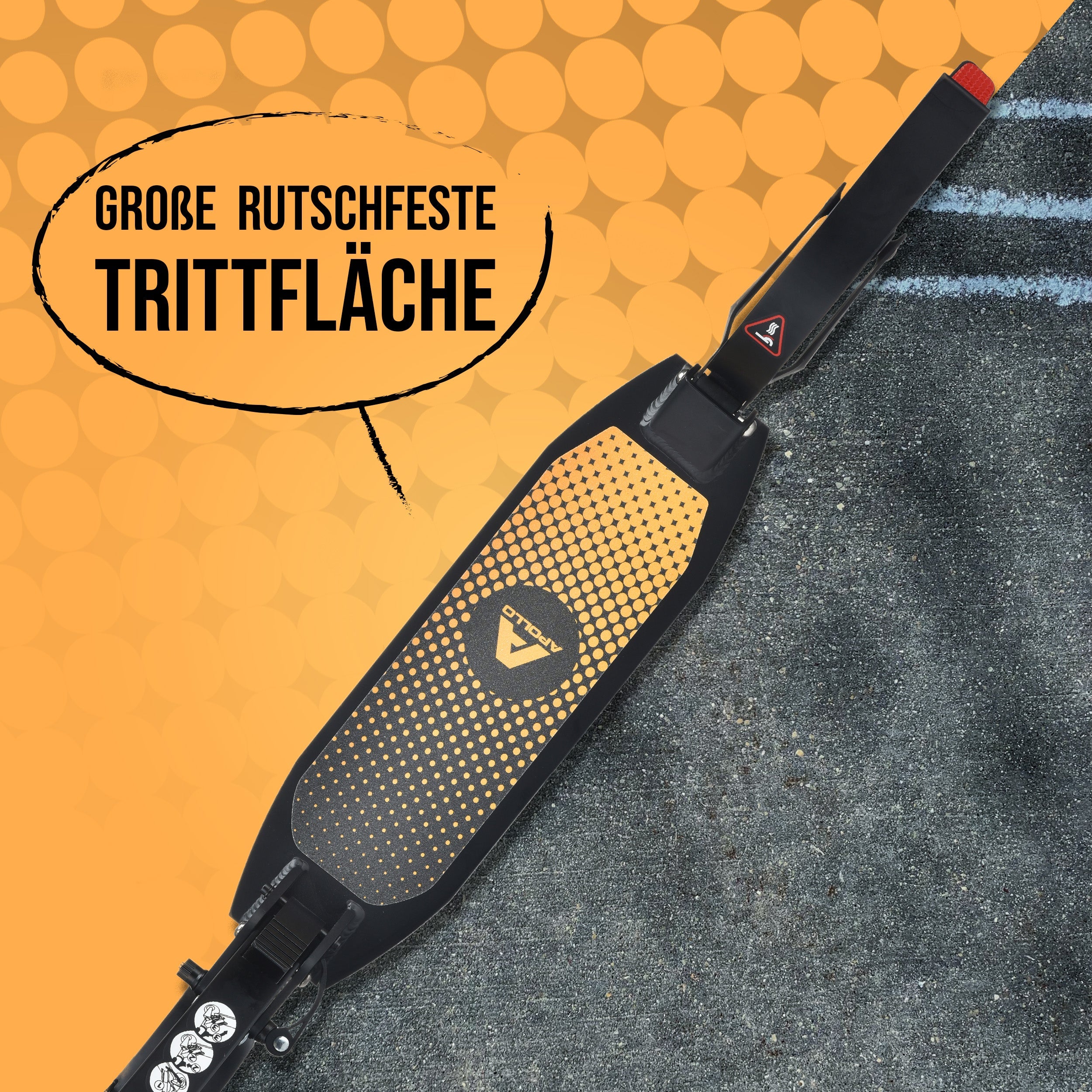 Apollo - Luxus Cityroller mit Doppelfederung "Spectre" City-Roller klapp- und verstellbar - Schwarz Gold