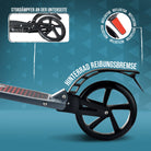 Apollo - Luxus Cityroller mit Doppelfederung "Spectre" City-Roller klapp- und verstellbar - Grau Rot