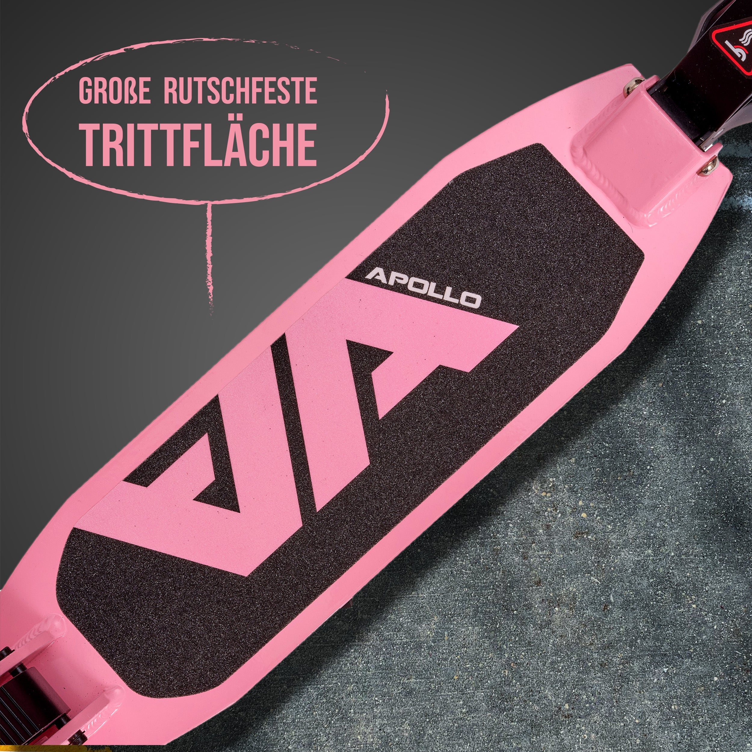 Apollo - Luxus Cityroller mit Doppelfederung "Spectre" City-Roller klapp- und verstellbar - Schwarz Rosa