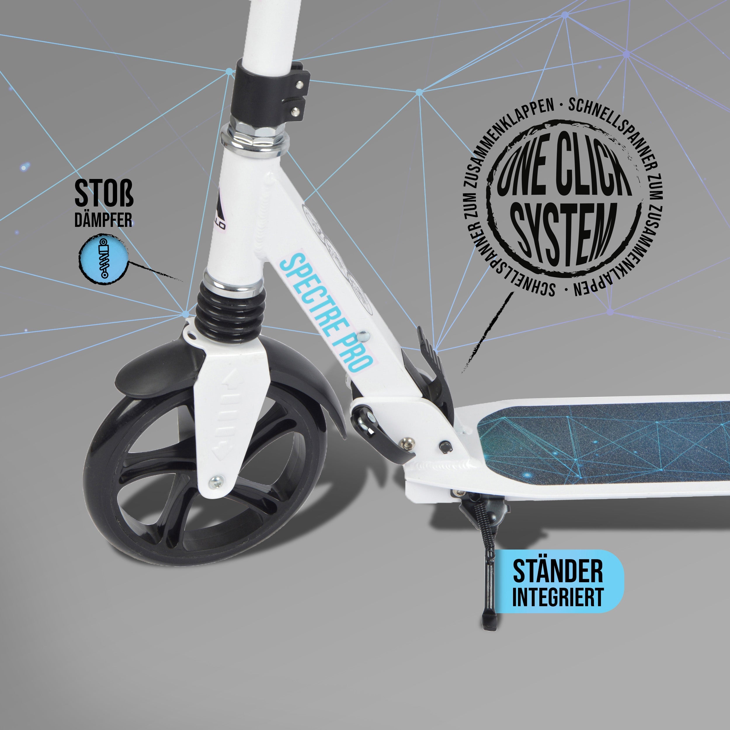 Apollo - Luxus Cityroller mit Doppelfederung "Spectre" City-Roller klapp- und verstellbar - Sphere
