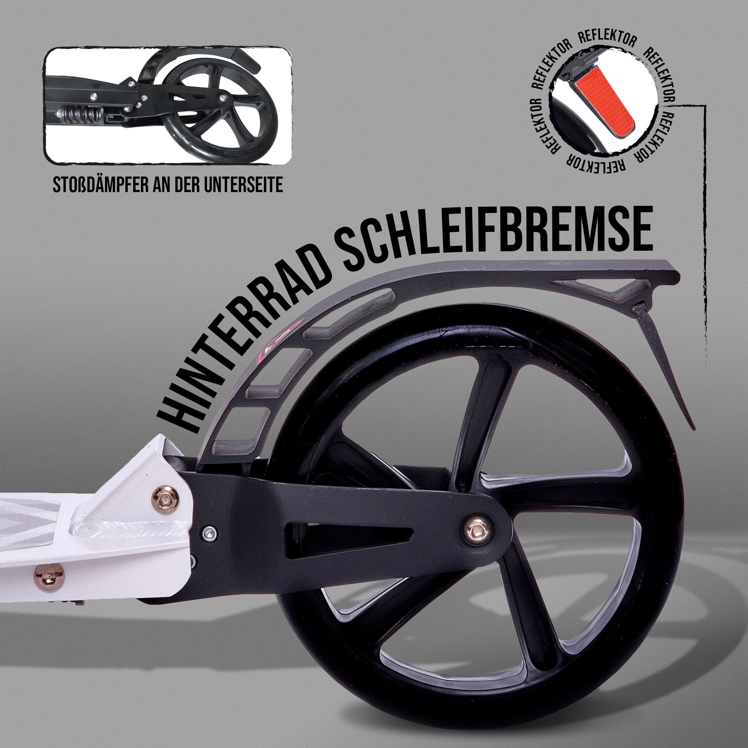 Apollo - Luxus Cityroller mit Doppelfederung "Spectre" City-Roller klapp- und verstellbar - Weiß Rosa