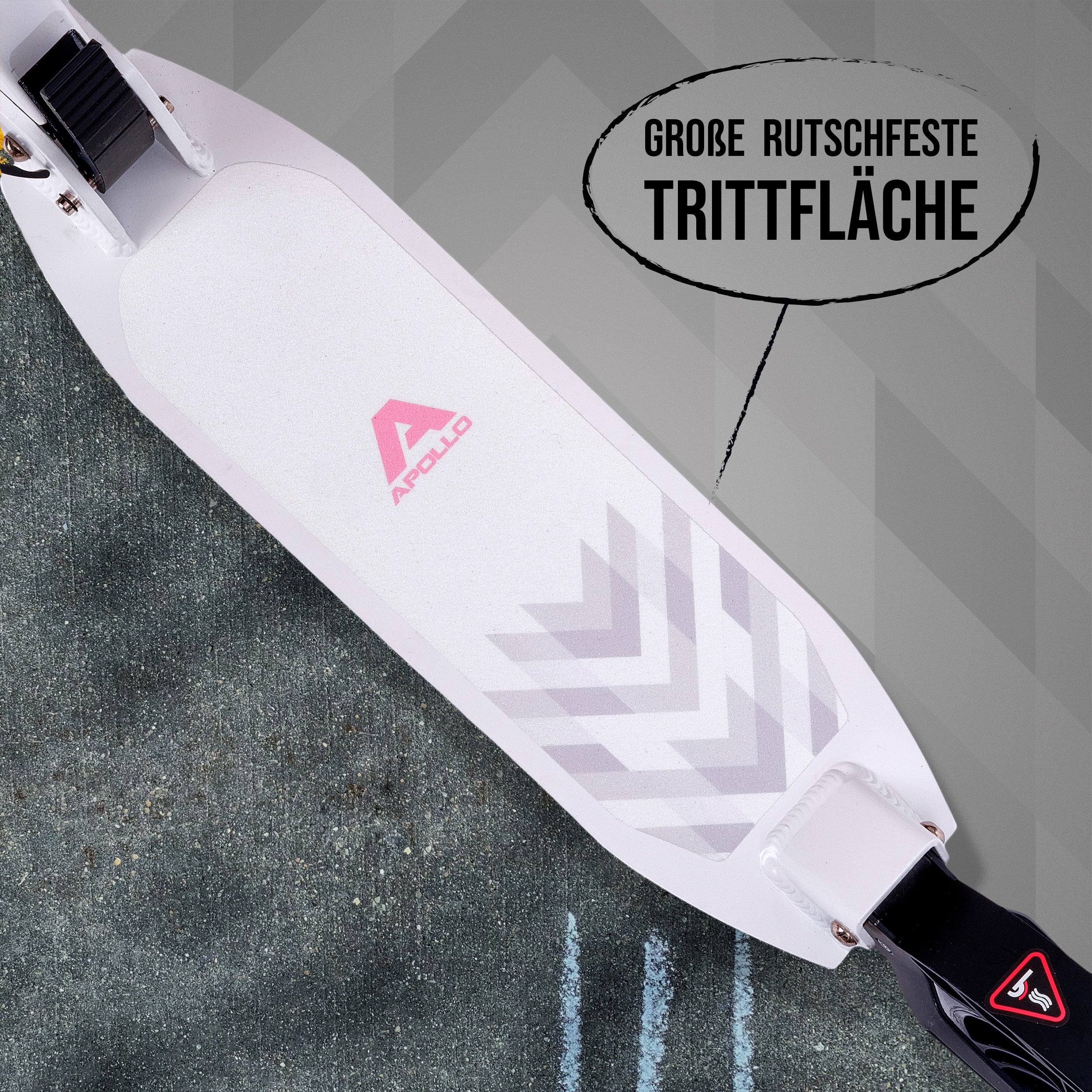 Apollo - Luxus Cityroller mit Doppelfederung "Spectre" City-Roller klapp- und verstellbar - Weiß Rosa