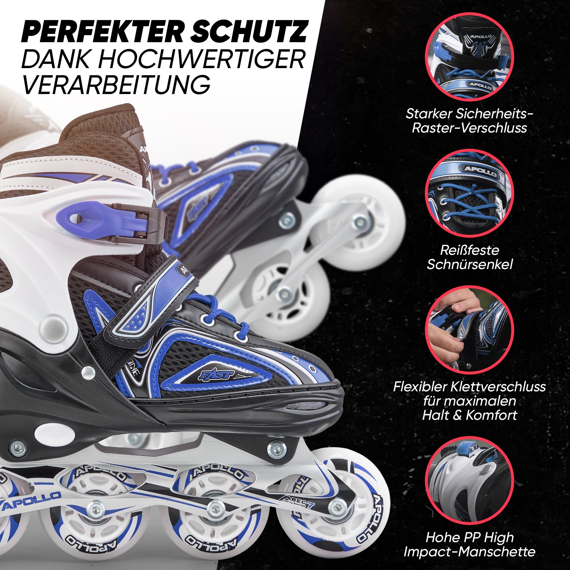 Apollo - Super Blade größenverstellbare Inlineskates - Blau -