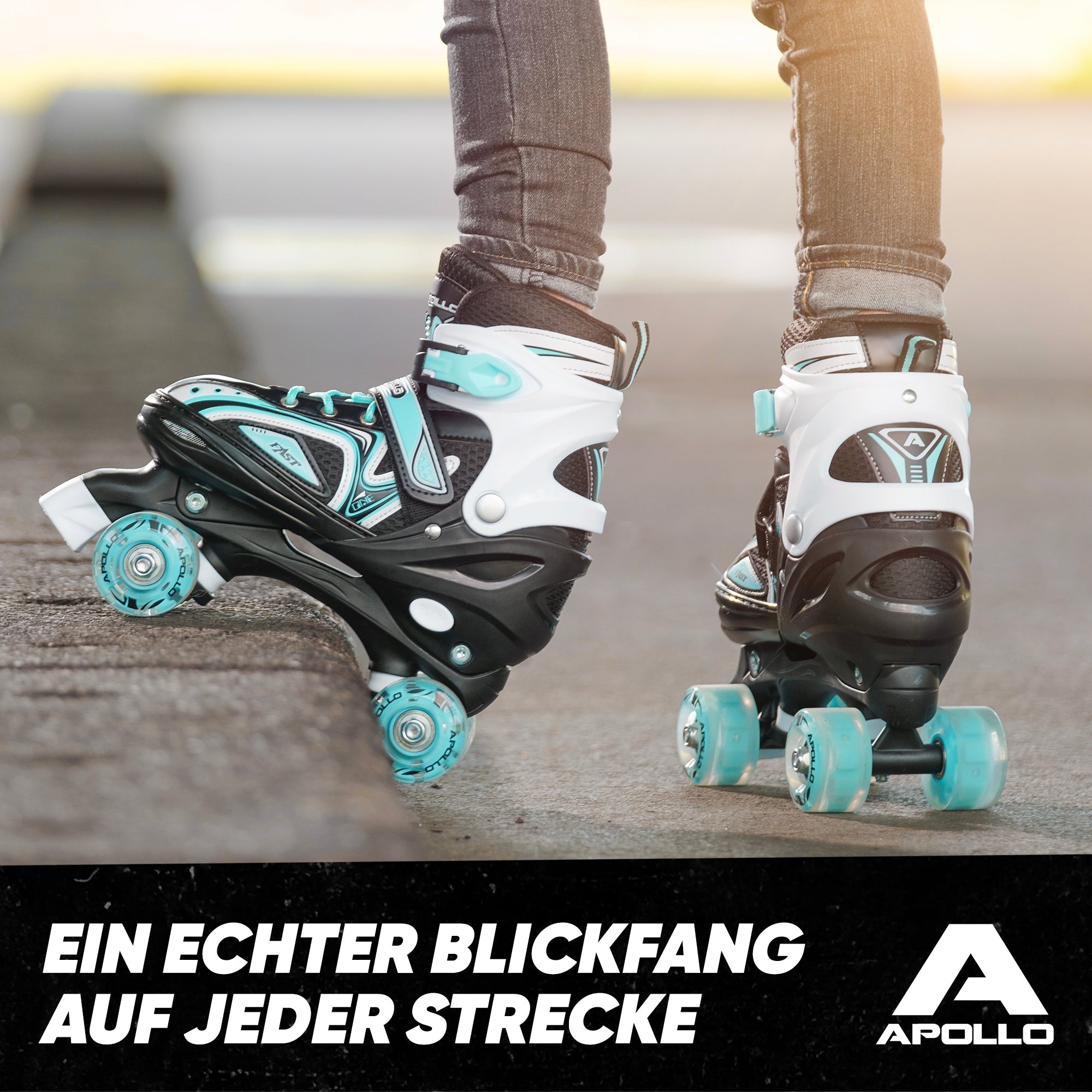 Apollo - Super Quad größenverstellbare verstellbare Rollschuhe für Kinder - Türkis -