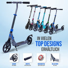 Apollo - High End Scooter Erwachsene - "Tornado 2.0" Cityroller Kinder ab 7 Jahre - Grau Blau