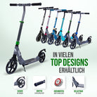 Apollo - High End Scooter Erwachsene - "Tornado 2.0" Cityroller Kinder ab 7 Jahre - Grau Grün