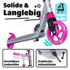 Apollo - 145mm City Scooter mit Federung "Skyracer" klappbar und höhenverstellbar - Starlight
