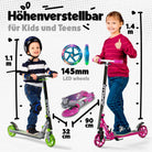 Apollo - 145mm City Scooter mit Federung "Skyracer" klappbar und höhenverstellbar - Starlight