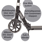 Apollo - High End Scooter Erwachsene - "Tornado 2.0" Cityroller Kinder ab 7 Jahre - Mint