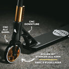Apollo - High End Stunt Scooter - Genesis Pro X Competition mit ABEC 9 Kugellagern - Schwarz Gold