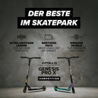 Apollo - High End Stunt Scooter - Genesis Pro X Competition mit ABEC 9 Kugellagern - Schwarz Gold