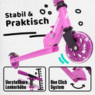 Apollo - Scooter LED - "Moonracer" City Scooter Kinder mit Federung - Violett