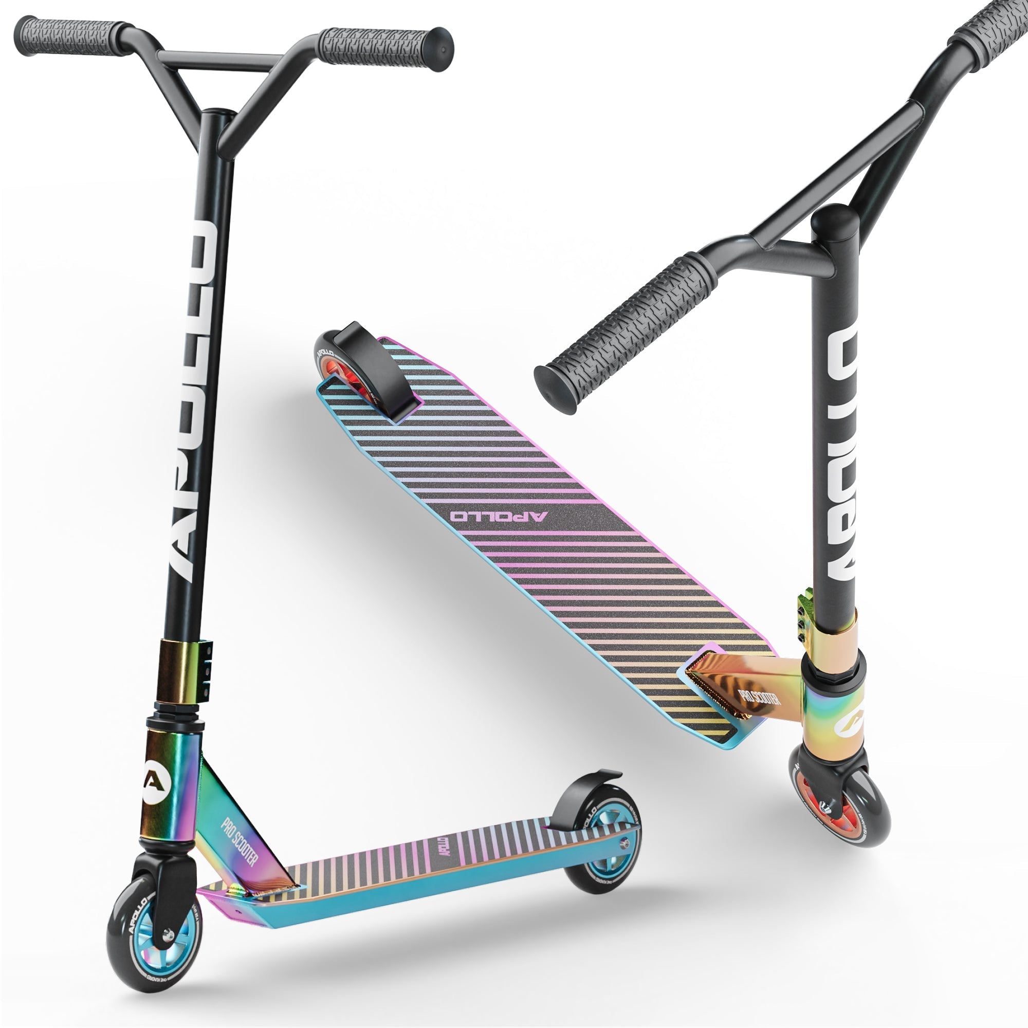 Apollo - Stunt Scooter - Genius Pro Robuster Kinder Scooter mit ABEC 9 Kugellager - Rainbow