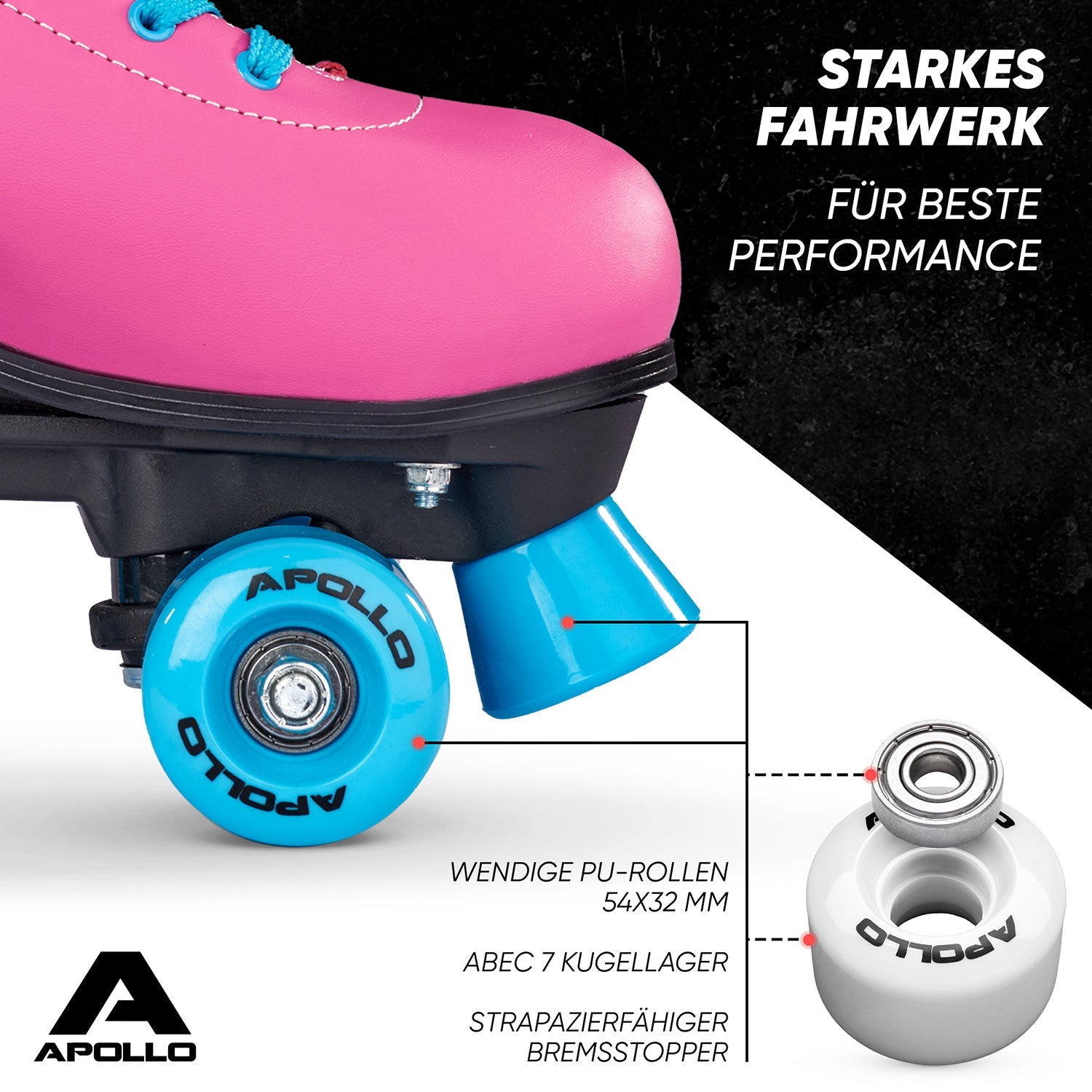 Apollo - Classic Roller Rollschuhe für Kinder und Erwachsene - Funky -