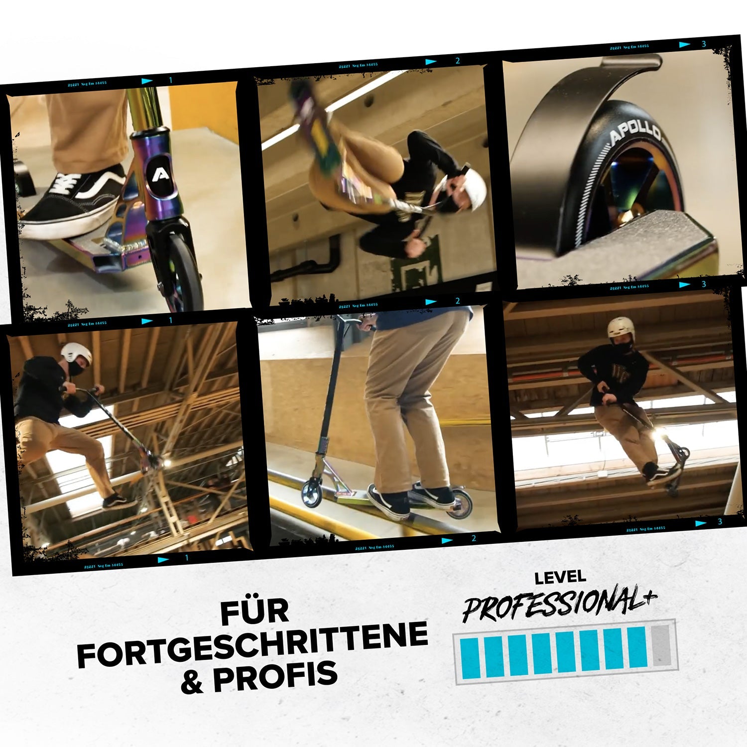 Apollo - High End Stunt Scooter - Genesis Pro X Stuntscooter mit ABEC 9 Kugellagern - Silber